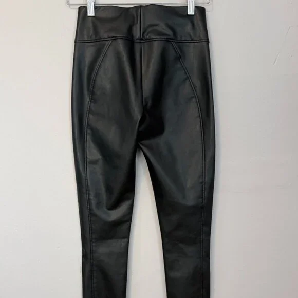 Wolford Black Vegan (Faux) Leather Pants Size 4 US  High Waisted NWT - Picture 3 of 10